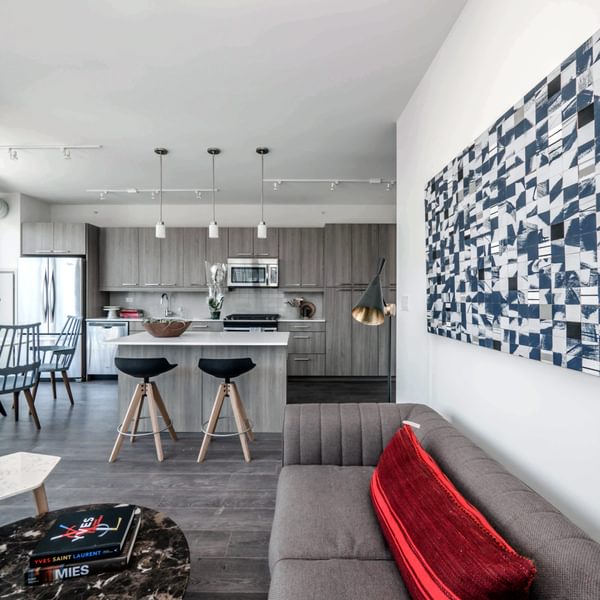 The Parker Living Kitchen Dark 1