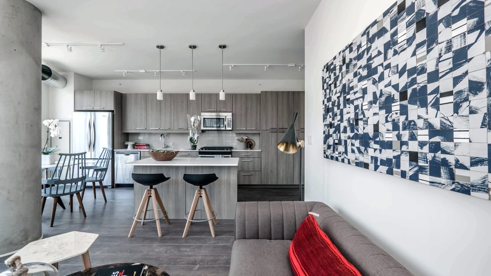The Parker Living Kitchen Dark 1